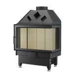 Dragon 4B Slim inbouw houthaard met een hoek, type Modern